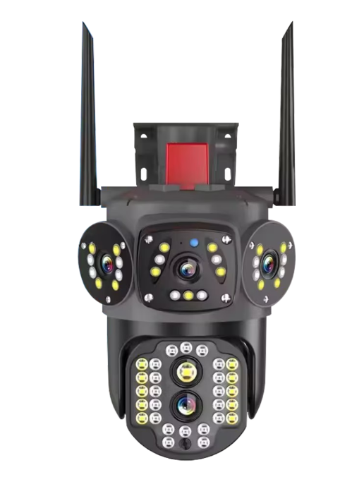 Camera de supraveghere 3 IN 1 M145 Tripla 6K cu 6 Megapixeli Wireless Rotire automata Inteligent tracking Supravegheaza 3 zone simultan